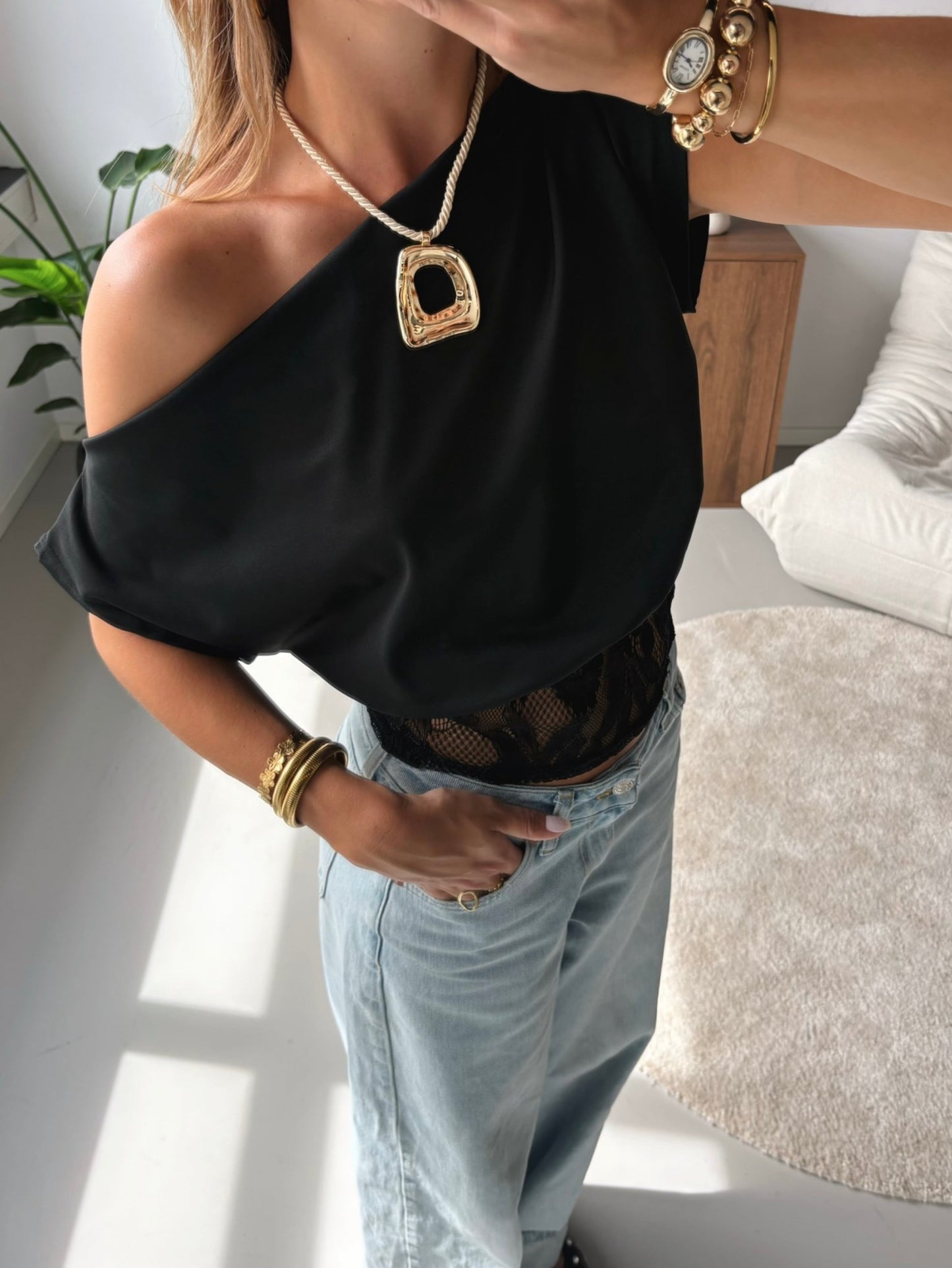One Shoulder Lace Top - MOOS the Label