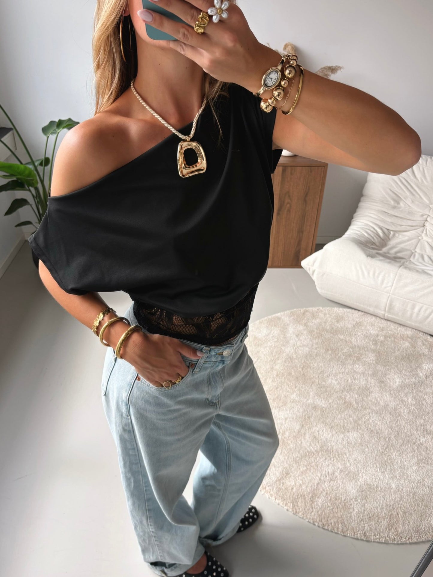 One Shoulder Lace Top - MOOS the Label