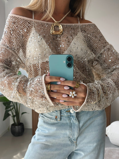 One Shoulder Sparkle Knit - MOOS the Label