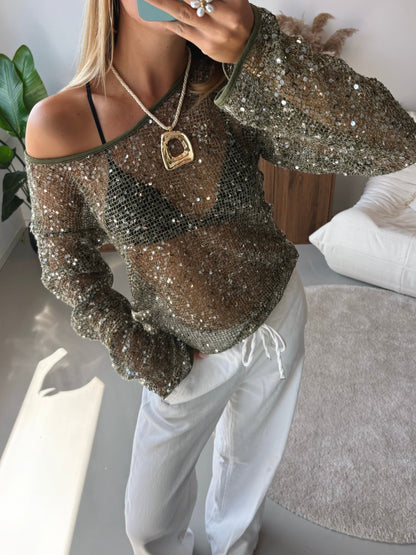 One Shoulder Sparkle Knit - MOOS the Label
