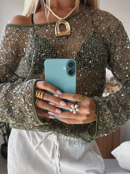 One Shoulder Sparkle Knit - MOOS the Label