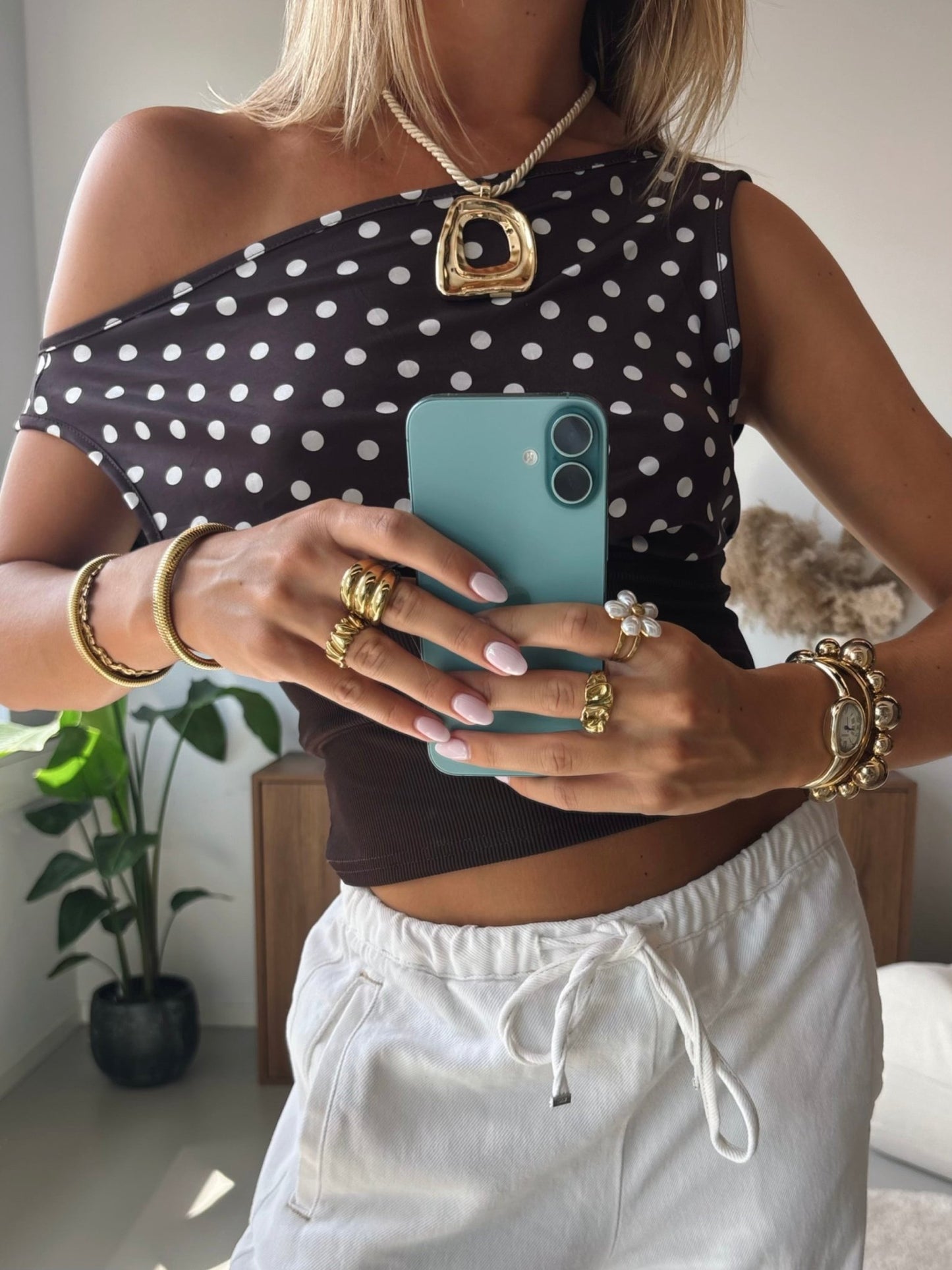 Polka Off Shoulder Top - MOOS the Label