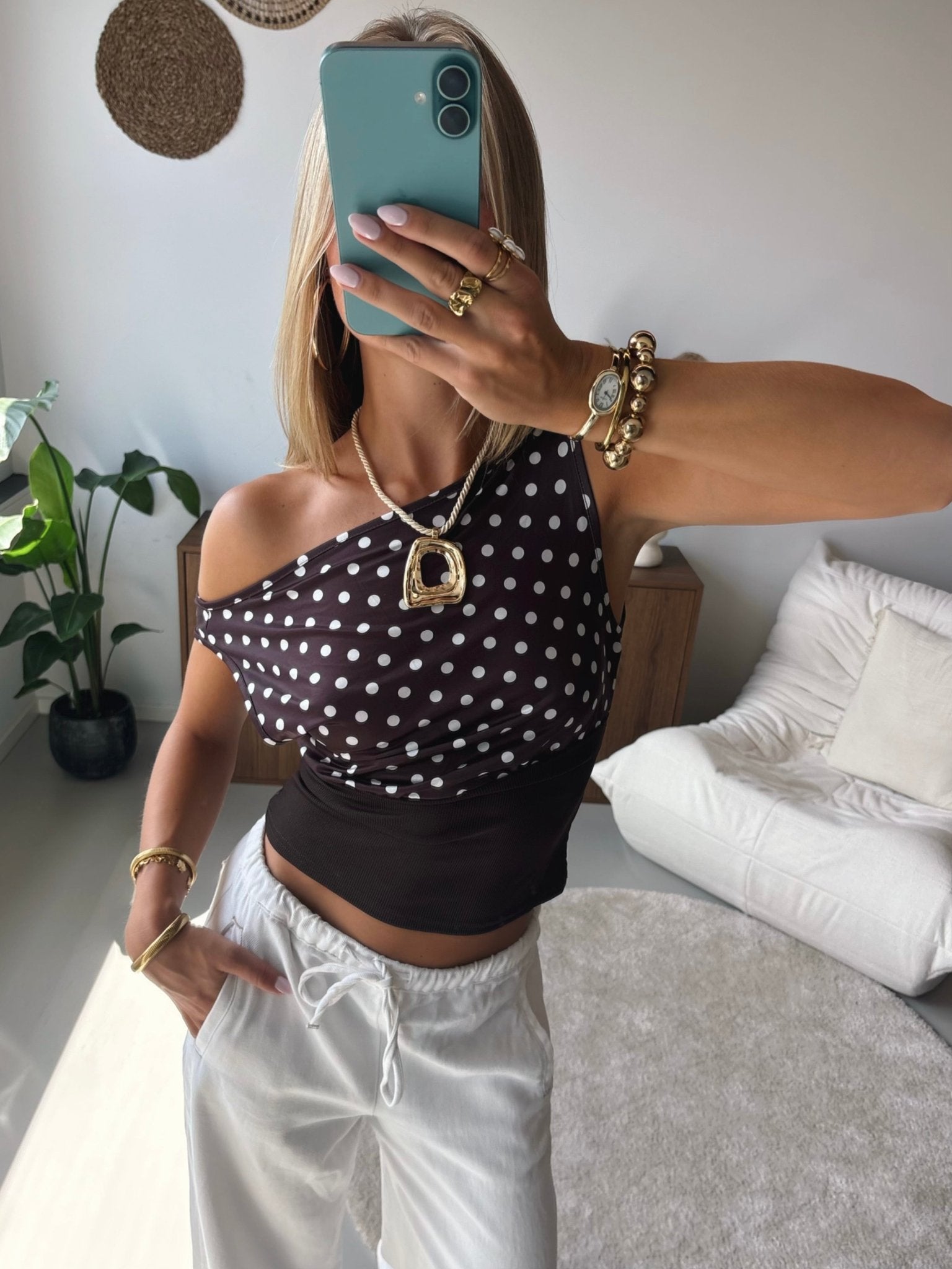 Polka Off Shoulder Top - MOOS the Label