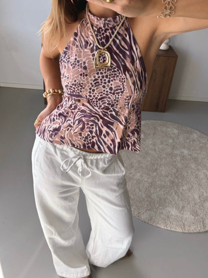 Printed Halter Top - MOOS the Label