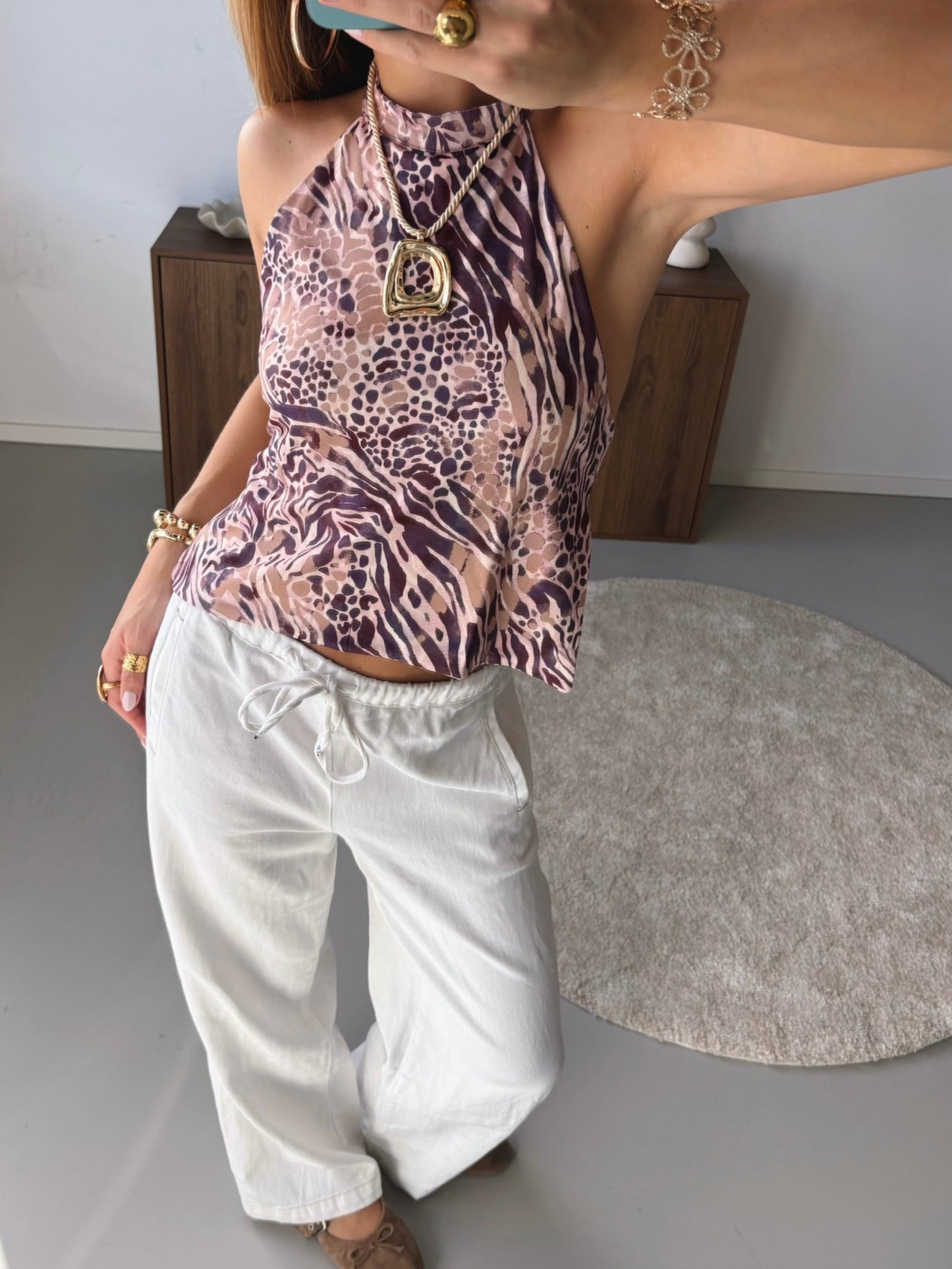 Printed Halter Top - MOOS the Label