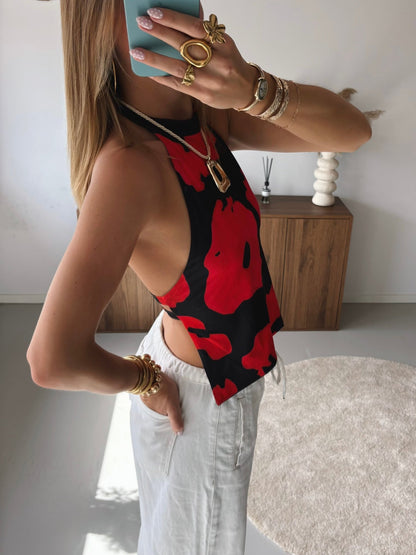 Printed Halter Top - MOOS the Label