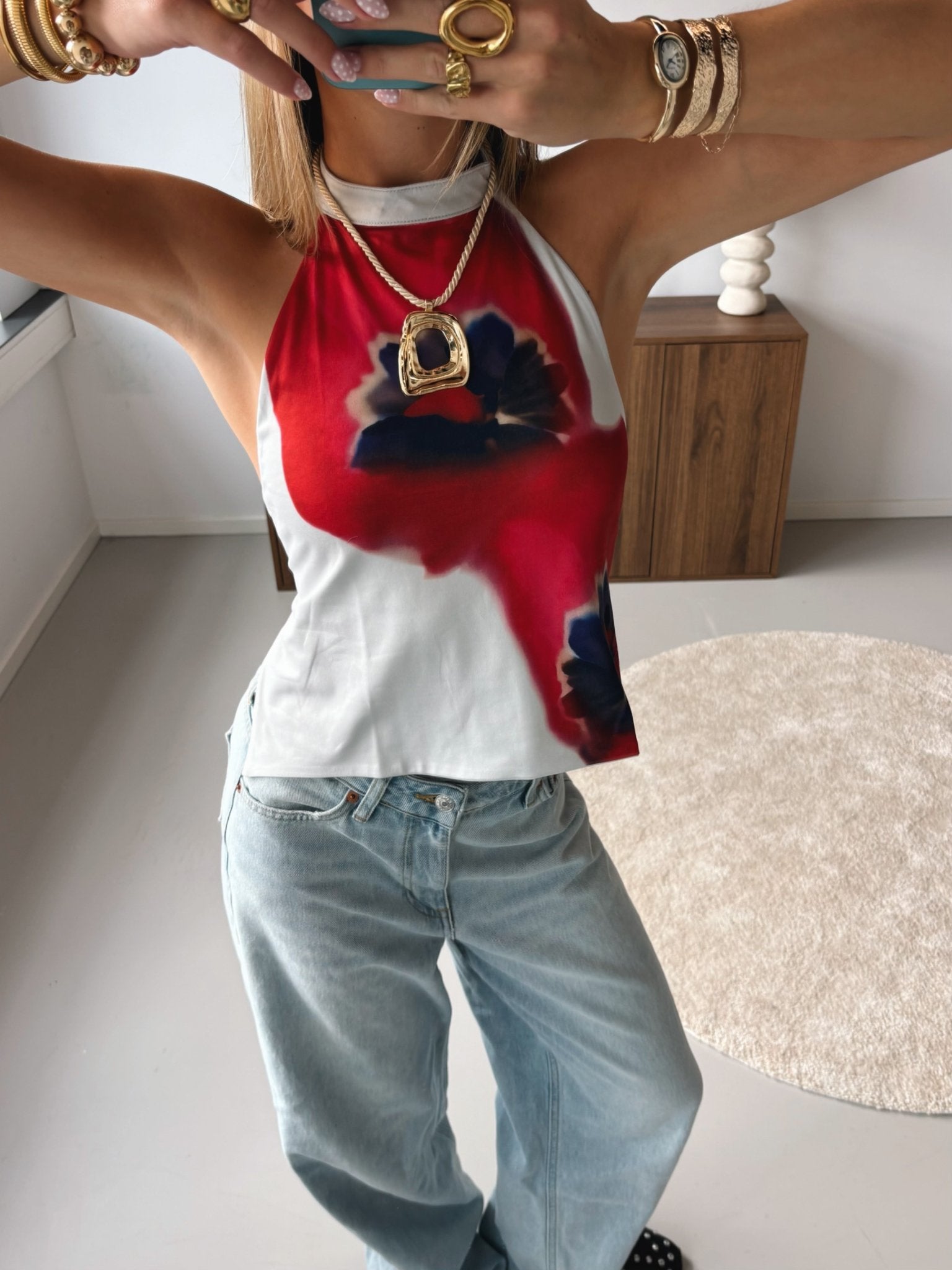 Printed Halter Top - MOOS the Label
