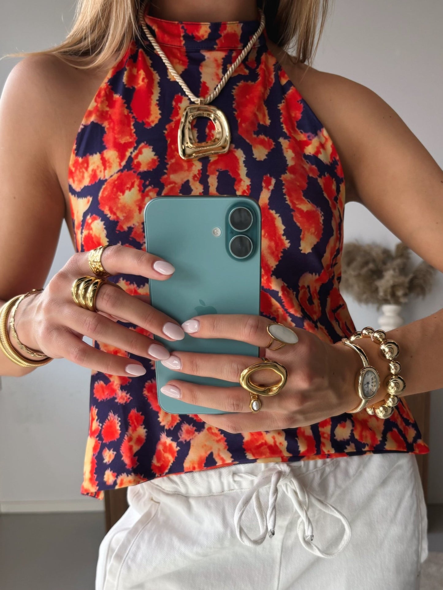 Printed Halter Top - MOOS the Label