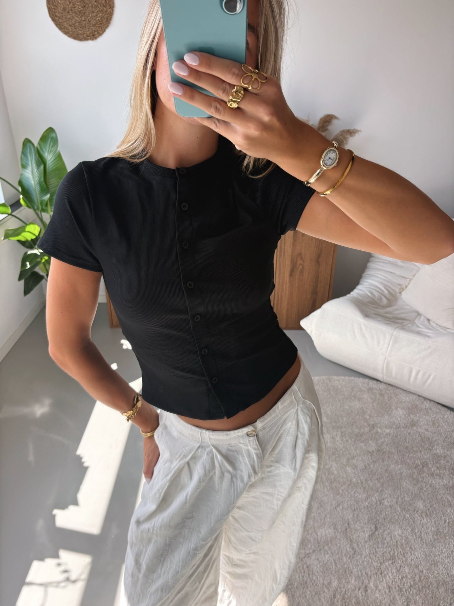 Ribbed Button Top - MOOS the Label