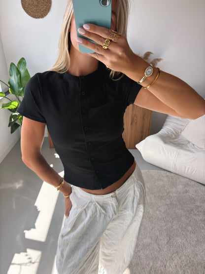 Ribbed Button Top - MOOS the Label