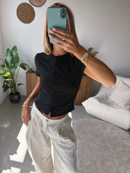 Ribbed Button Top - MOOS the Label