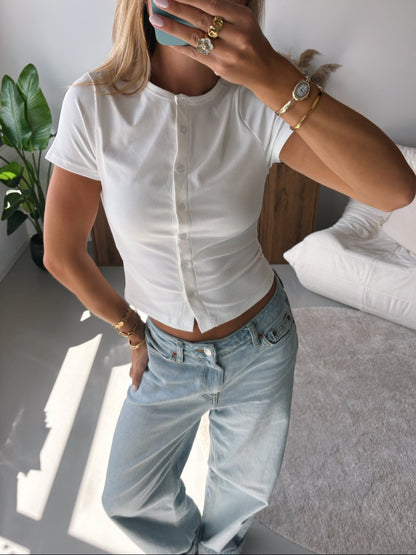 Ribbed Button Top - MOOS the Label