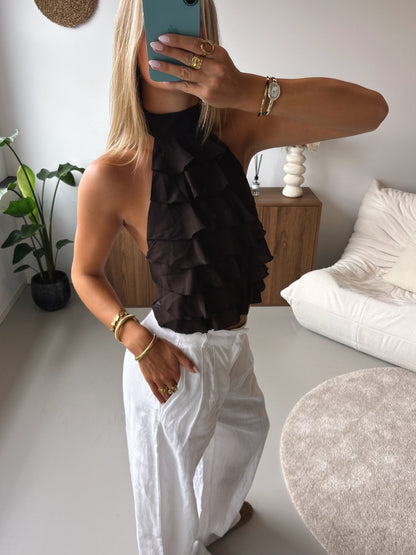 Ruffle Halter Top - MOOS the Label