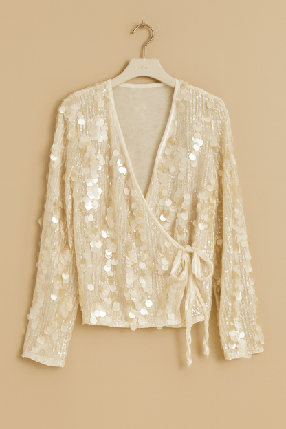 Shimmer Kimono Blouse White - MOOS The Label