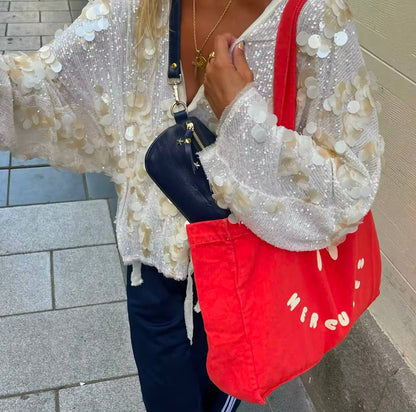 Shimmer Kimono Blouse White - MOOS The Label
