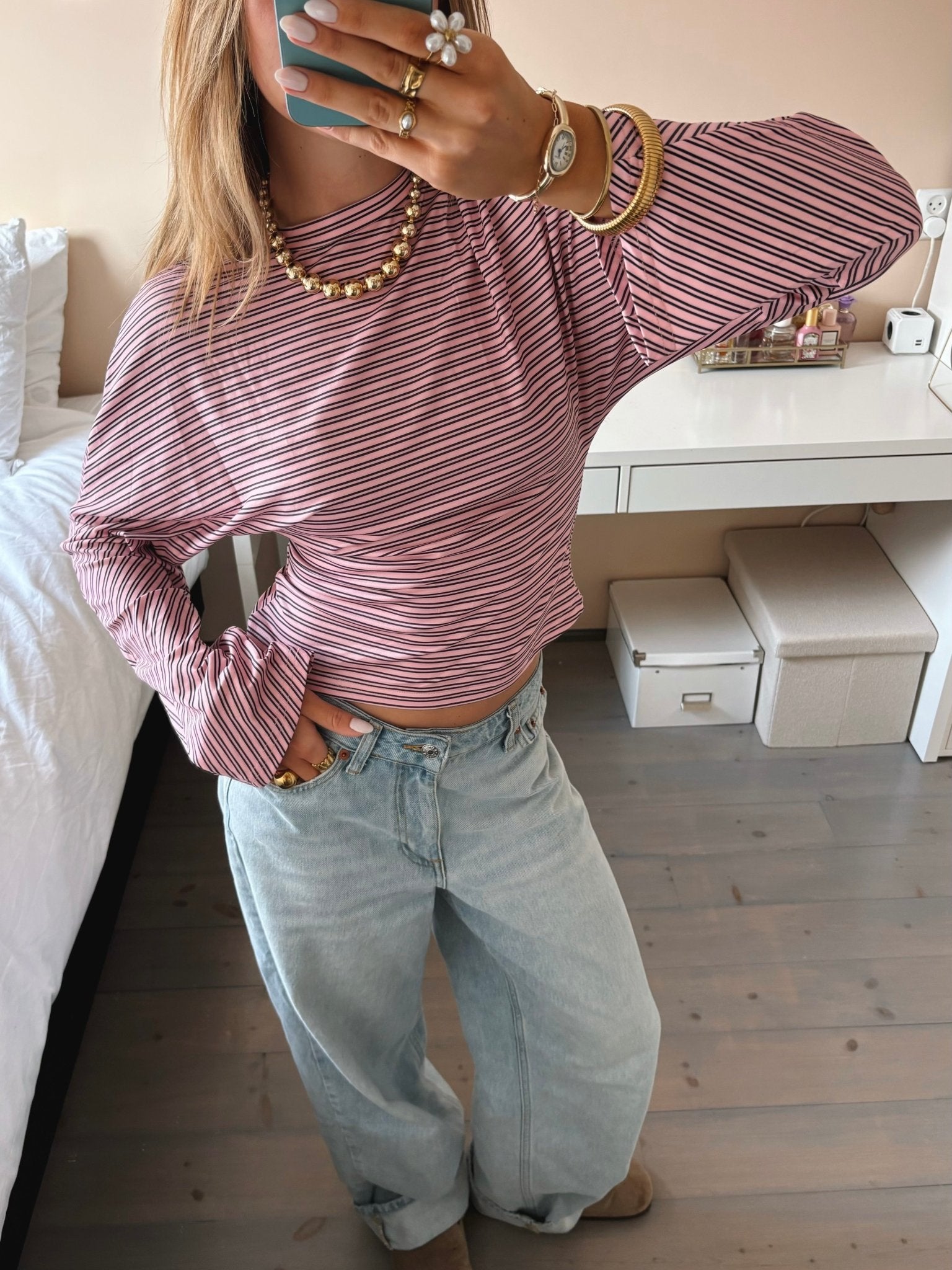 Wide Sleeve Stripe Top - MOOS The Label