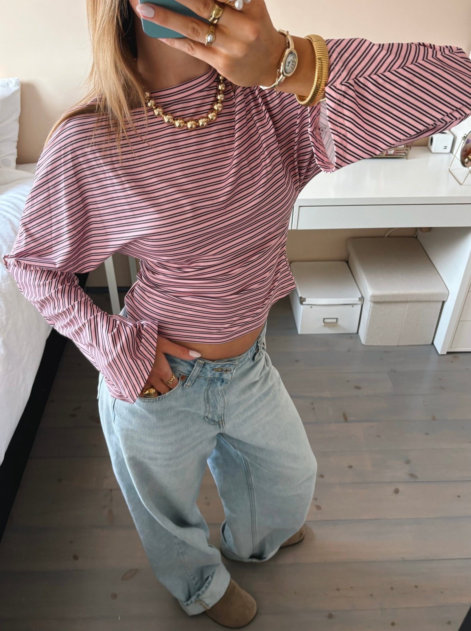 Wide Sleeve Stripe Top - MOOS The Label