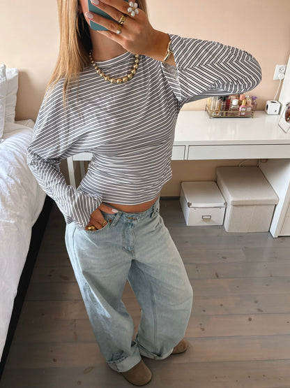 Wide Sleeve Stripe Top - MOOS The Label
