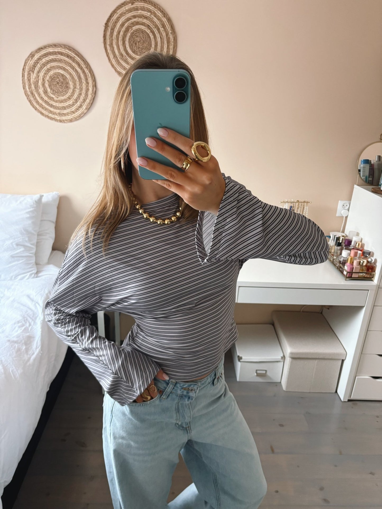 Wide Sleeve Stripe Top - MOOS The Label