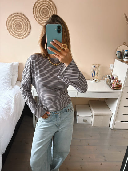 Wide Sleeve Stripe Top - MOOS The Label